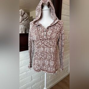 North River Cozy Patterned Hoodie Top Size Small